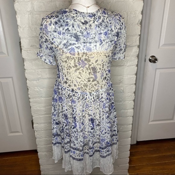 Anthropologie Maeve Canna Sheer Swing Dress Size 0 - Picture 6 of 10
